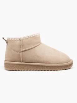 Hot Apricot Whipstitch Edge Faux Fur Lined Mini Boot Women Boots·Faux Fur Lined Boots