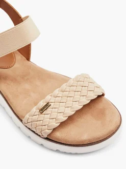 Best and Tan Sandal with Woven Strap Women Sandals·Flat Sandals