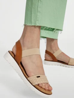 Best and Tan Sandal with Woven Strap Women Sandals·Flat Sandals