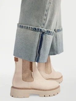 Outlet Ankle Boot with Contrasting Panel Detail Women Boots·Chelsea Boots|Boots·Ankle Boots