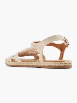 Clearance Beige Braided Detail Ankle Strap Sandals Women Sandals·Flat Sandals