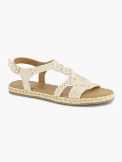 Clearance Beige Braided Detail Ankle Strap Sandals Women Sandals·Flat Sandals