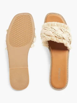 Braided Flat Sandal with Fringing and Diamante Details Women Sandals·Flat Sandals