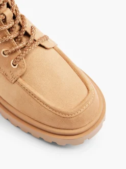 Outlet Beige Chunky Lace Up Boot Women Boots·Ankle Boots