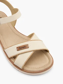 New Cross Strap Sandal with Ankle Strap and Buckle Detail Women Sandals·Flat Sandals