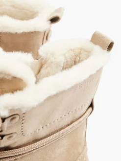Online Faux Fur Lined Boot With Wrap Around Laces Women Boots·Winter Boots|Boots·Faux Fur Lined Boots