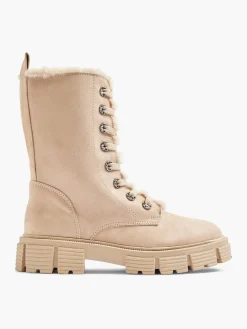 New Faux Fur Lined Lace Up Boot Women Boots·Winter Boots|Boots·Lace-Up Boots