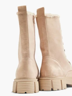 New Faux Fur Lined Lace Up Boot Women Boots·Winter Boots|Boots·Lace-Up Boots