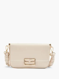 Outlet Handbag with Metallic Trim and Braided Strap Women Bags·Handbags