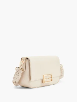 Outlet Handbag with Metallic Trim and Braided Strap Women Bags·Handbags