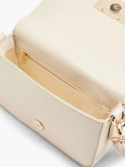 Outlet Handbag with Metallic Trim and Braided Strap Women Bags·Handbags