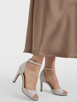 Discount Beige High Heel with Ankle Strap Women Heels·High Heels