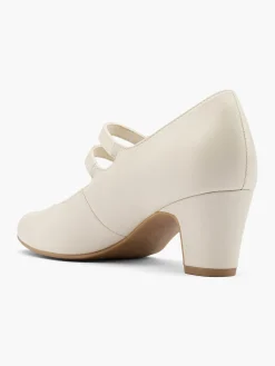 Discount Leather Double Strapped Heeled Court Shoe Women Loafers & Low Shoes·Mary Jane Shoes