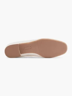 Online Beige Leather Double Strapped Ballerina Women Loafers & Low Shoes·Ballet Pumps|Loafers & Low Shoes·Mary Jane Shoes