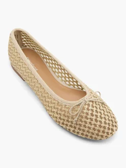 Outlet Open Woven Ballerina with Bow Detail Women Loafers & Low Shoes·Ballet Pumps