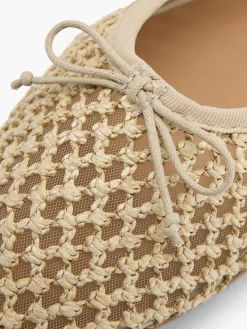 Outlet Open Woven Ballerina with Bow Detail Women Loafers & Low Shoes·Ballet Pumps