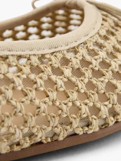 Outlet Open Woven Ballerina with Bow Detail Women Loafers & Low Shoes·Ballet Pumps