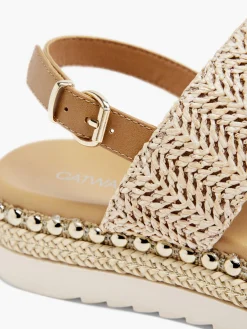 Raffia Flatform Sandals Women Sandals·Heeled Sandals