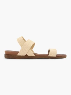 Online Raffia Textile Strapped Flat Sandal Women Sandals·Flat Sandals