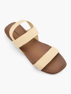 Online Raffia Textile Strapped Flat Sandal Women Sandals·Flat Sandals