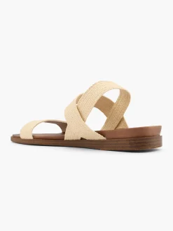 Online Raffia Textile Strapped Flat Sandal Women Sandals·Flat Sandals