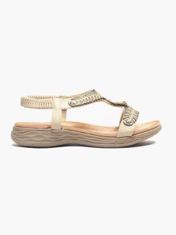 New Sandal with Jewel Details and Elasticated Strap Women Sandals·Flat Sandals