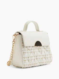 Best Beige Tweed Cross Body Bag with Adjustable Strap Women Bags·Shoulder Bags|Bags·Handbags