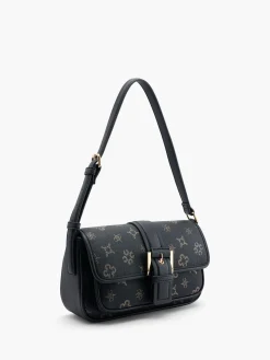 Clearance Black and Monogram Handbag with Buckle Detail Women Bags·Handbags