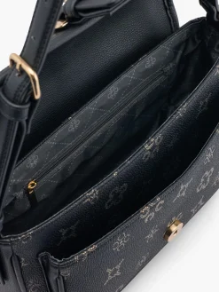 Clearance Black and Monogram Handbag with Buckle Detail Women Bags·Handbags