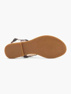 New and Pewter Jewelled Sandal Women Sandals·Flat Sandals