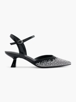 Online and Silver Diamante Kitten Heel Women Heels·Kitten Heels|Heels·Slingback Heels