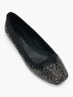 New and Silver Diamante Ballerina Flat Women Loafers & Low Shoes·Ballet Pumps