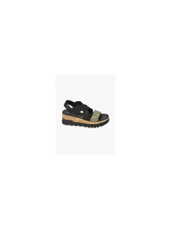 Online and Tan Sporty Wedge Sandal Women Sandals·Heeled Sandals|Heels·Wedges