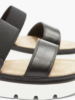 Best and White Contrasting Platform Sandal with Elasticated Straps Women Sandals·Flat Sandals