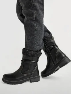 Best Ankle Boot with Knitted Collar Women Loafers & Low Shoes·Comfort|Boots·Comfort Boots
