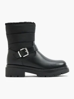 Hot Ankle Boot with Quilted Panelling and Buckle Detail Women Boots·Ankle Boots