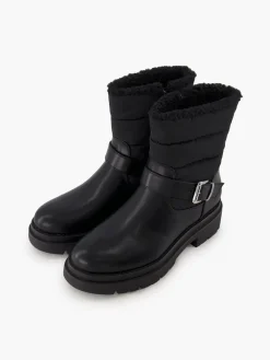 Hot Ankle Boot with Quilted Panelling and Buckle Detail Women Boots·Ankle Boots
