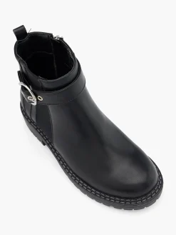 Best Ankle Boot with Silver Buckle Detail Women Boots·Biker Boots|Boots·Ankle Boots