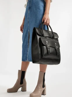 New Backpack with White Contrasting Stitching Women Backpacks