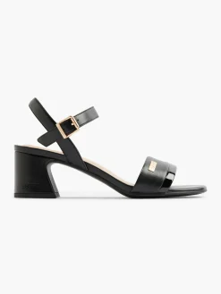 Discount Block Heel Sandal with Metallic Details Women Sandals·Heeled Sandals