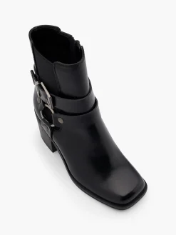 Outlet Block Heeled Biker Boot with Metallic Details Women Heels·Block Heels|Boots·Biker Boots