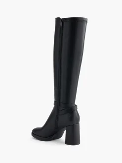 Online Block Heeled Long Leg Boot with Buckle Detail Women Boots·Knee High Boots
