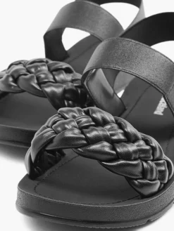 Discount Braided Detail Ankle Strap Sandal Women Sandals·Flat Sandals