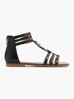 Outlet Braided Sandal with Ankle Strap and Gem Detail Women Sandals·Gladiator Sandals|Sandals·Flat Sandals
