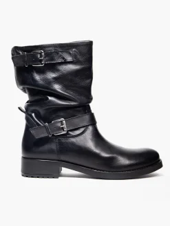 Hot Buckle Detail Leather Boots Women Boots·Leather Boots