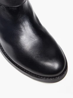 Hot Buckle Detail Leather Boots Women Boots·Leather Boots