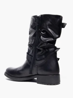 Hot Buckle Detail Leather Boots Women Boots·Leather Boots