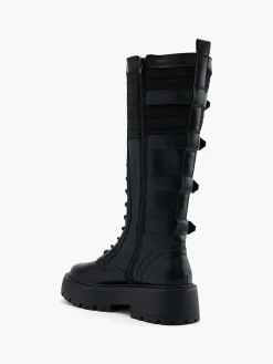 Clearance Buckled Long Leg Lace Up Boot Women Boots·Knee High Boots