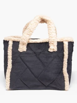 Discount Chord Quilted Borg Trimmed Tote Bag Women Bags·Tote Bags|Bags·Handbags