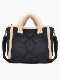 Discount Chord Quilted Borg Trimmed Tote Bag Women Bags·Tote Bags|Bags·Handbags